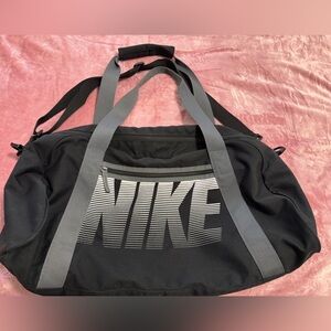 Nike Black Duffel Bag with Gray Straps